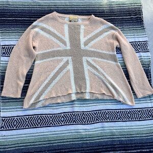 Wildfox white label Union Jack Roadie Sweater in egg size S